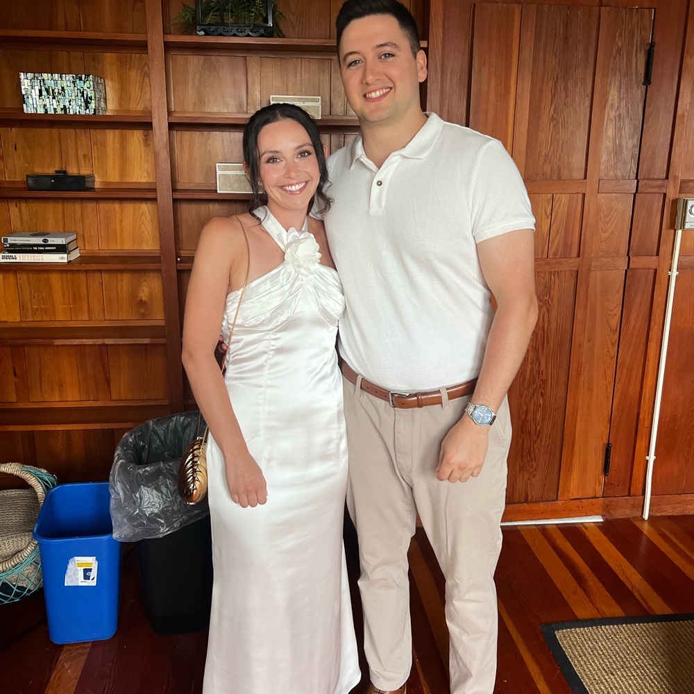 Meshki White Satin Wedding Dress